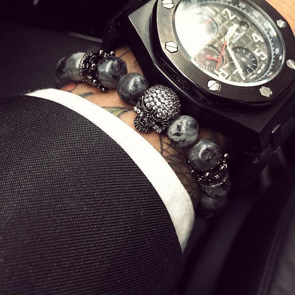 Blackriss™Natural Stone Skull Bracelet-Blackriss