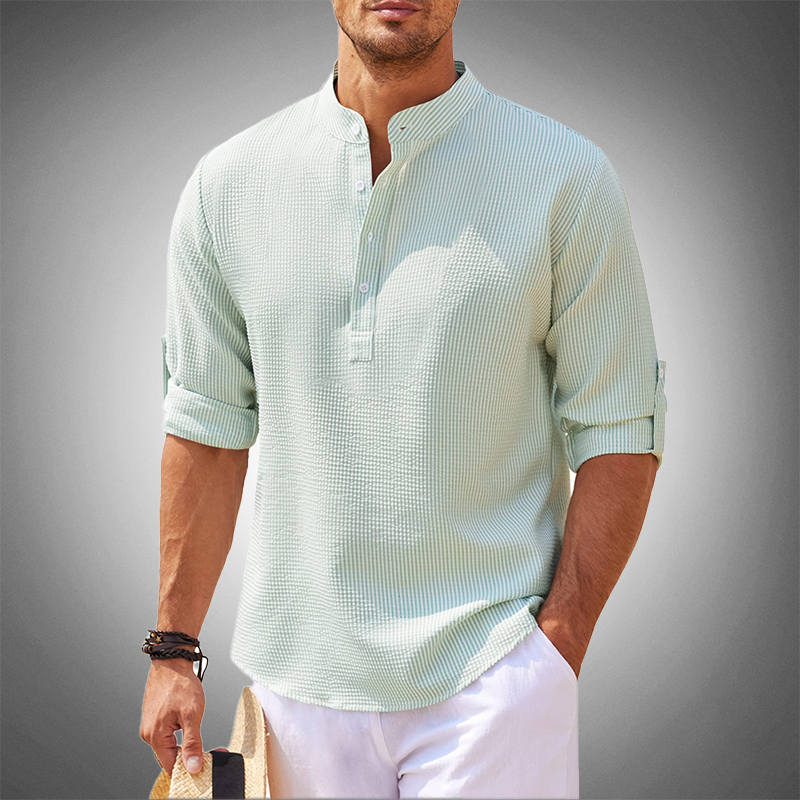 Charleston Contemporary Henley Shirt-Blackriss