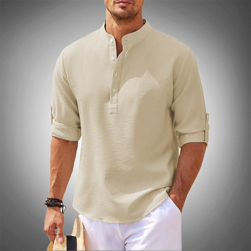 Charleston Contemporary Henley Shirt-Blackriss