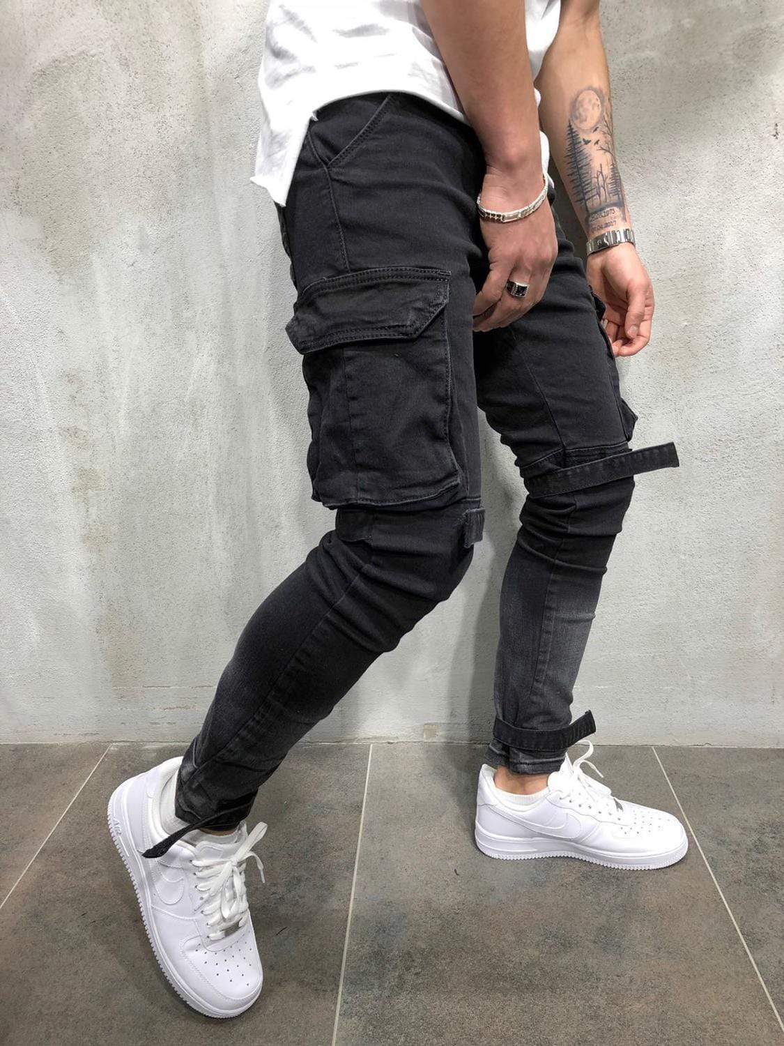 BLACKRISS™Cargo Jeans Distressed-Blackriss