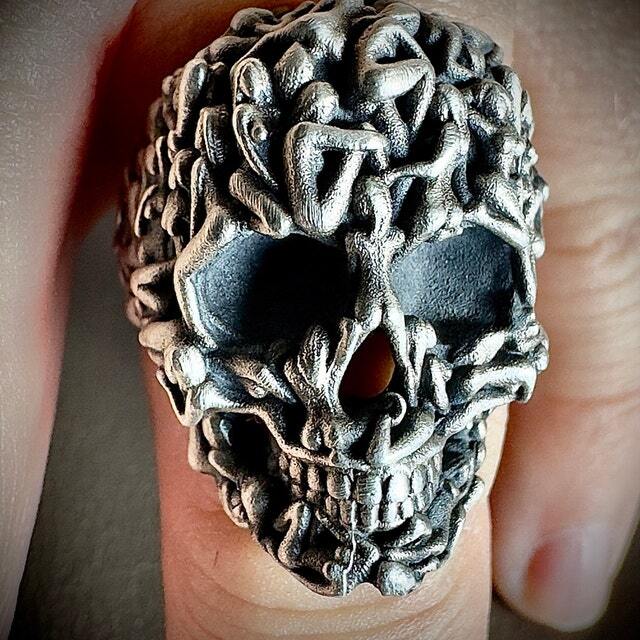 BLACKRISS™Gothic Death Skull Ring - Sterling Silver Skull Ring-Blackriss