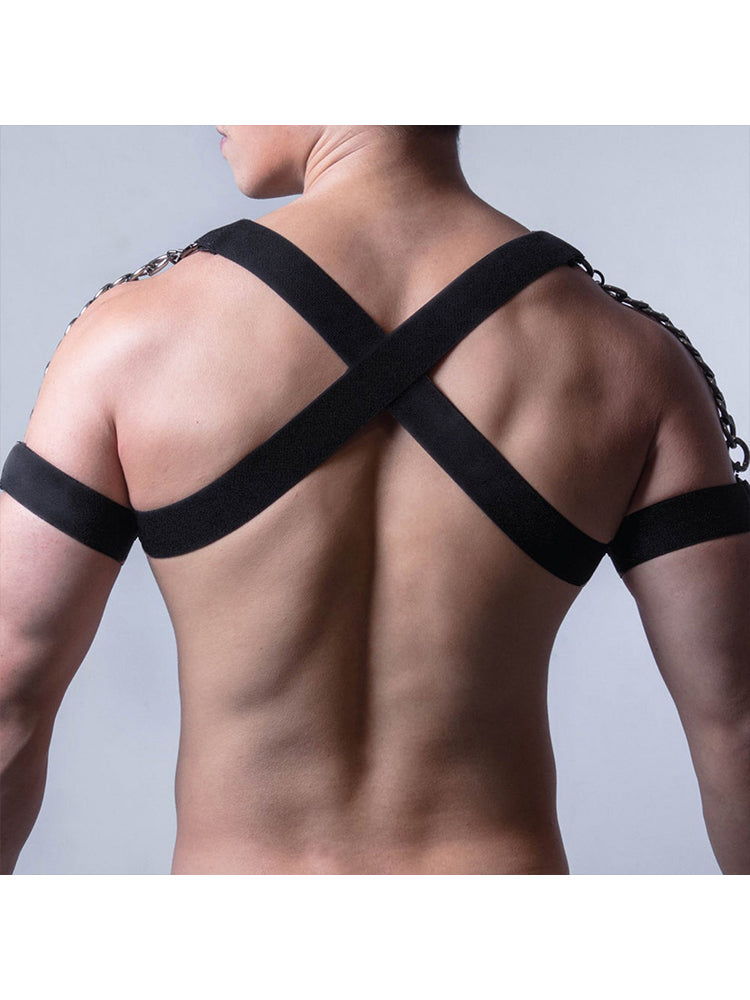 BLACKRISS™Men's Body Chain Leather Strap - Black-Blackriss