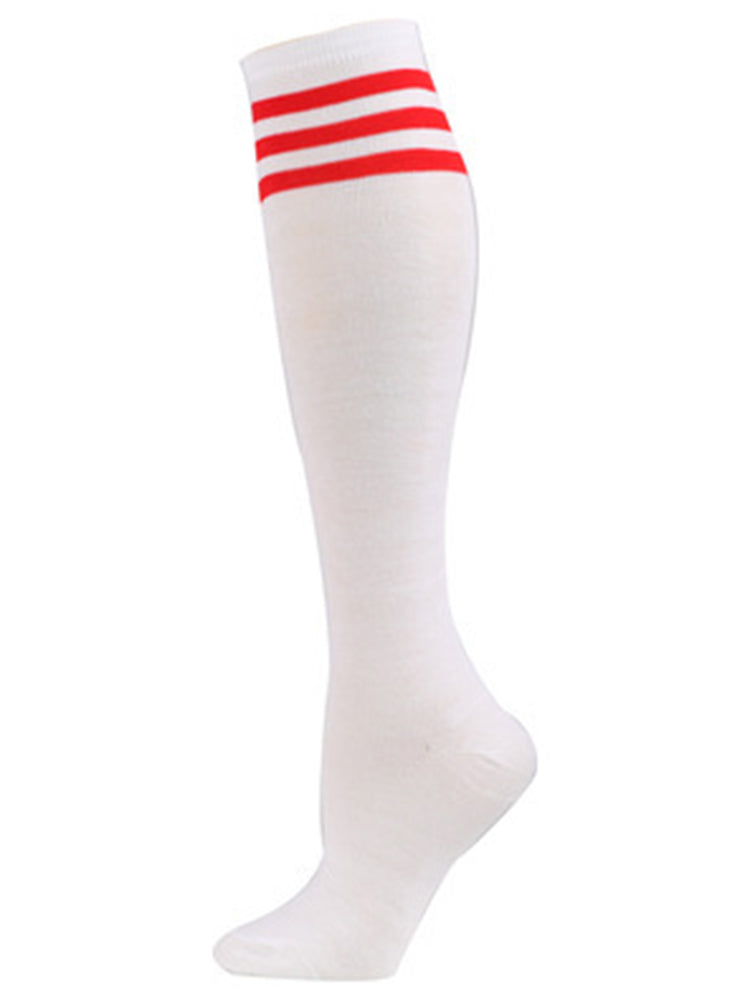 BLACKRISS™Striped White Crew Sports Socks-Blackriss