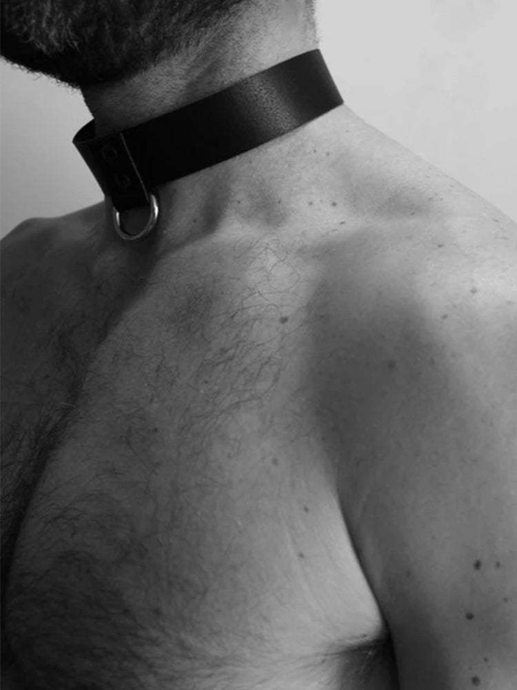 BLACKRISS™Classic Leather Collar Choker Necklace- Black-Blackriss