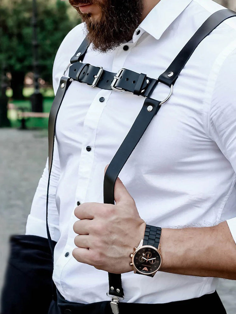 BLACKRISS™Men's Harness Duckbill Clip Belt - Black-Blackriss