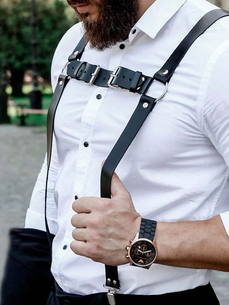 BLACKRISS™Men's Harness Duckbill Clip Belt - Black-Blackriss