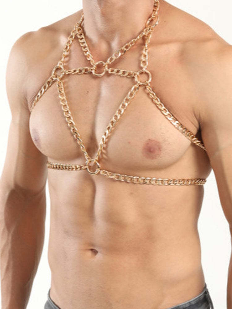 BLACKRISS™Men's Body Chain Harness - Gold-Blackriss