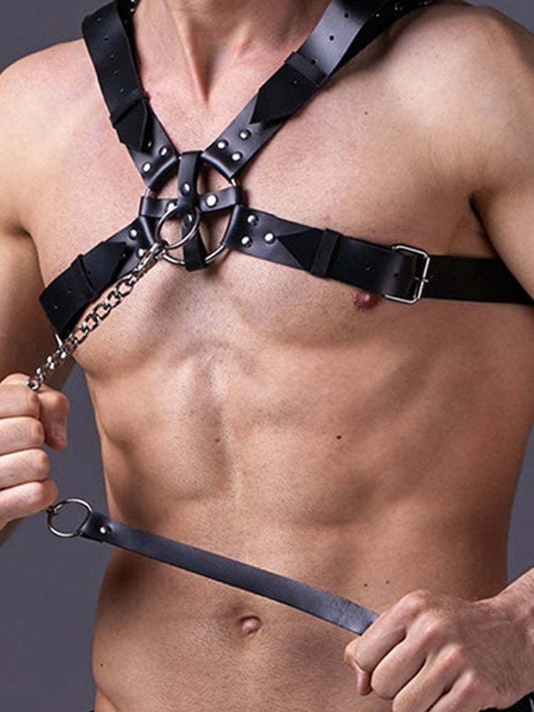 BLACKRISS™Men's Passion Leather Corset Strap Harness-Blackriss