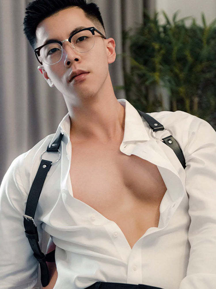 BLACKRISS™PU Leather Suspenders Shoulder Harness - Balck-Blackriss