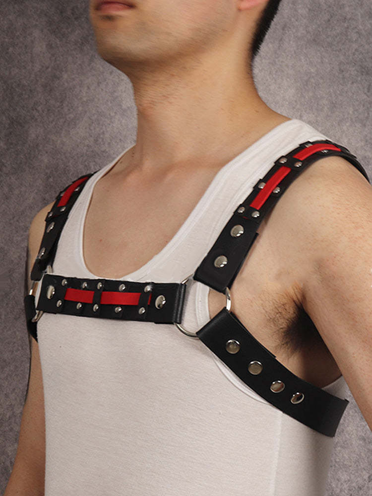 BLACKRISS™Men's Leather Studded Corset Shoulder Harness-Blackriss