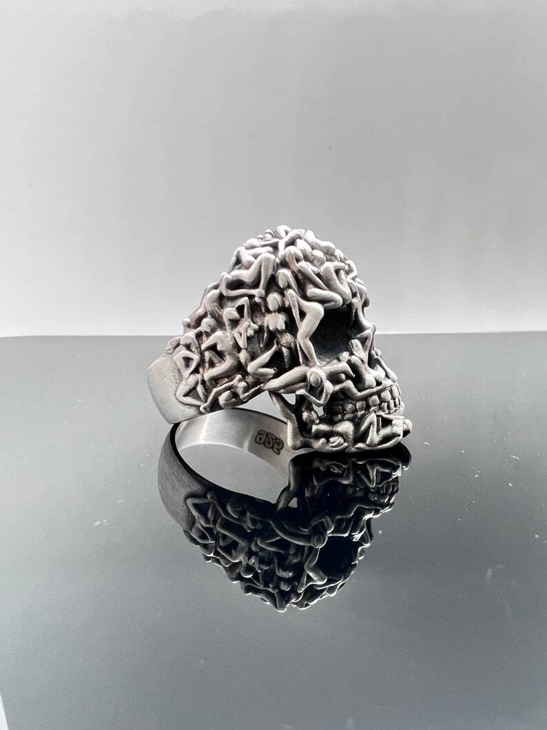 BLACKRISS™Gothic Death Skull Ring - Sterling Silver Skull Ring-Blackriss