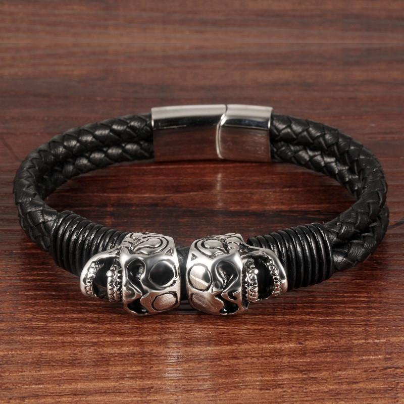 Blackriss™Braided Skull Bracelet-Blackriss