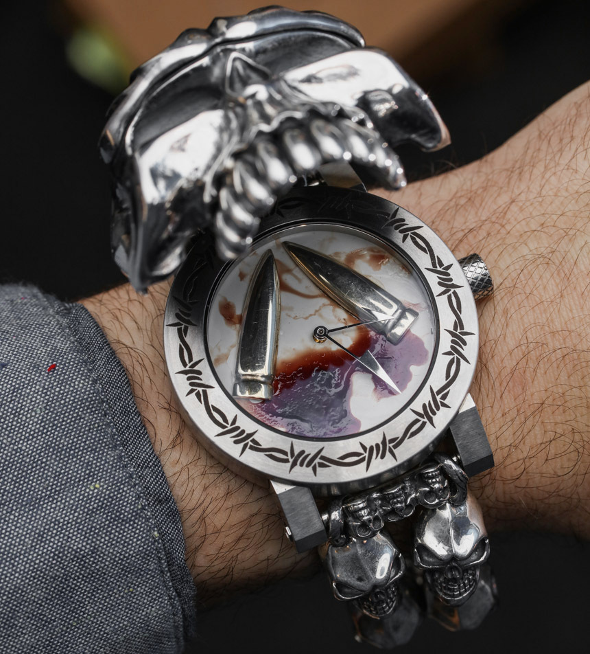 BLACKRISS™Men's Raging Skull Watch--Openable sterling silver skull cap-Blackriss