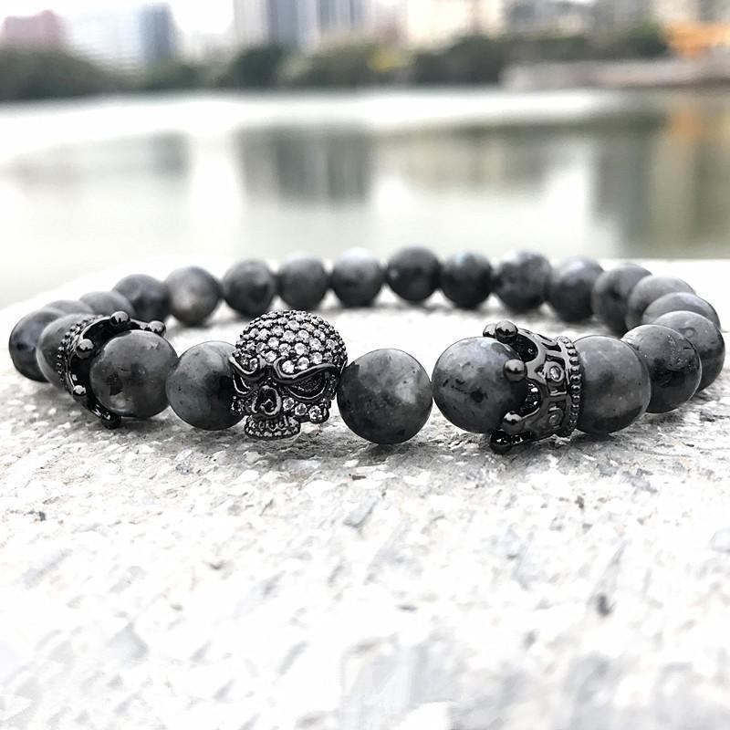 Blackriss™Natural Stone Skull Bracelet-Blackriss