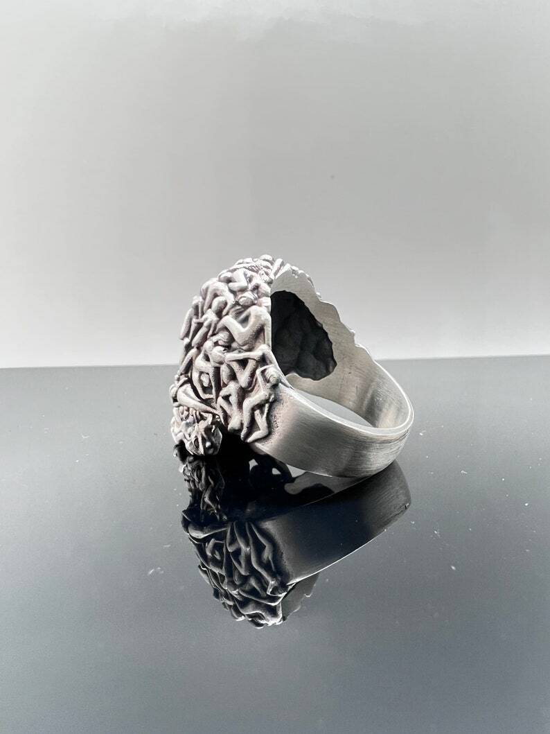 BLACKRISS™Gothic Death Skull Ring - Sterling Silver Skull Ring-Blackriss