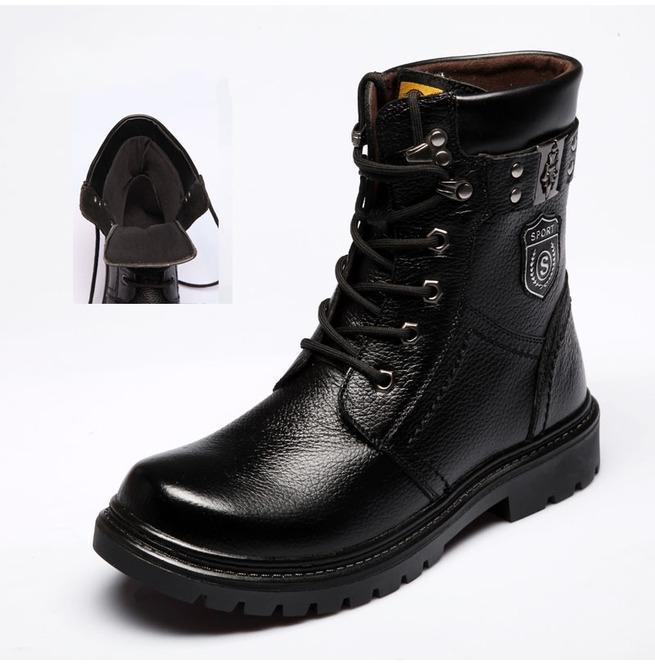 BLACKRISS™Men's Iron Buckle Strap Lace Up Martin Boots-Blackriss