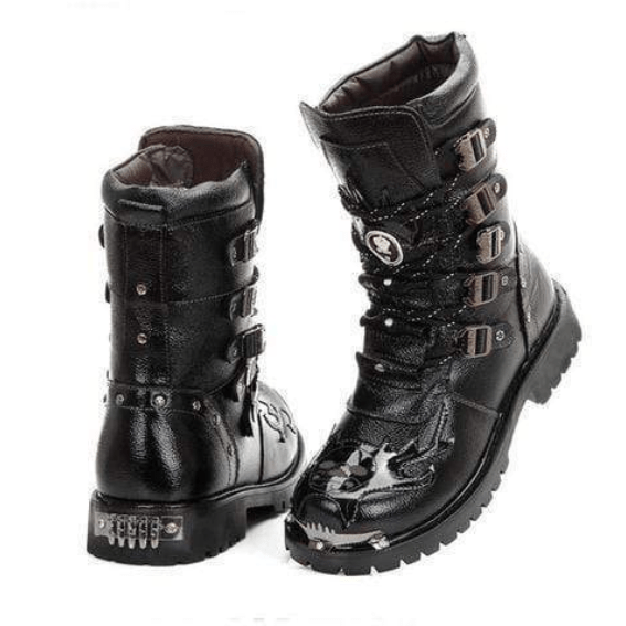 BLACKRISS™Men's Military Multi Buckles Boots Men Martin Boots Cowboy Boots-Blackriss