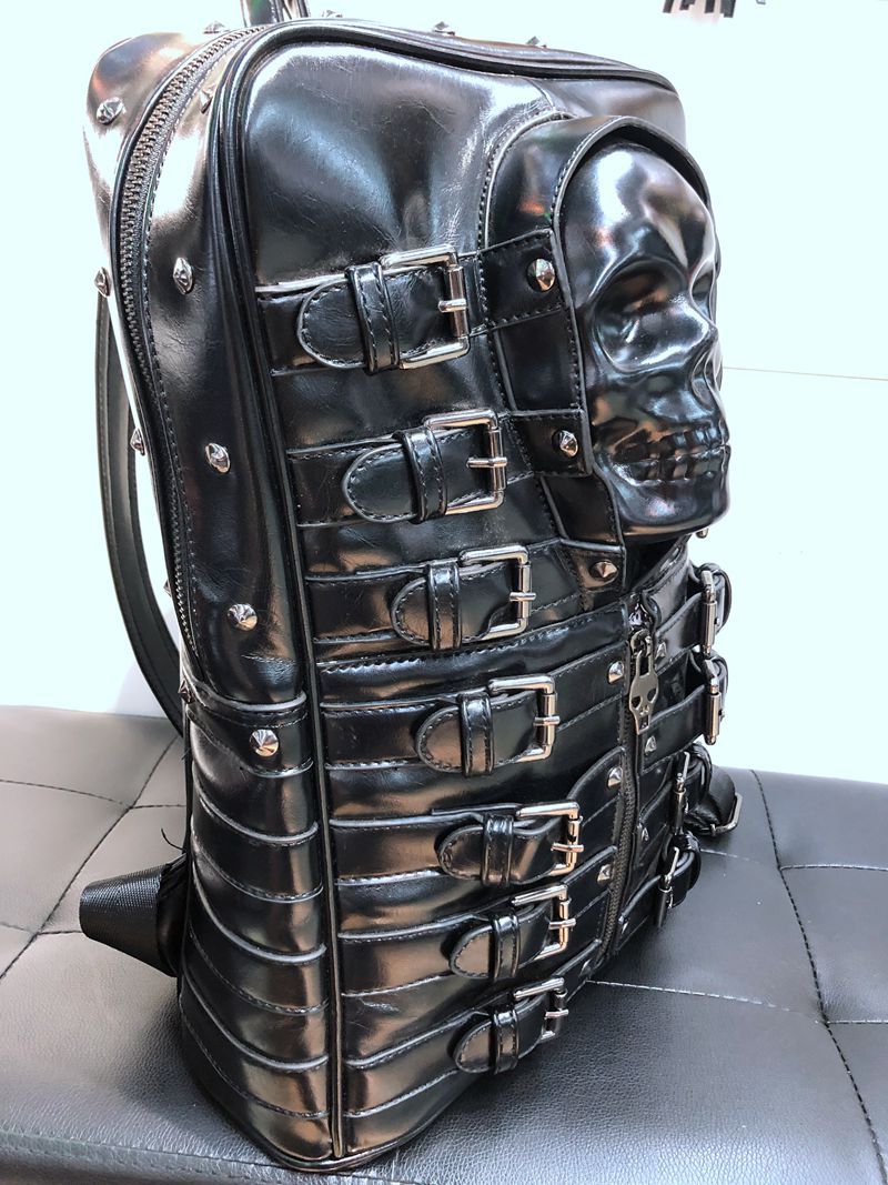Blackriss™Unisex Skull Leather Backpack-Blackriss