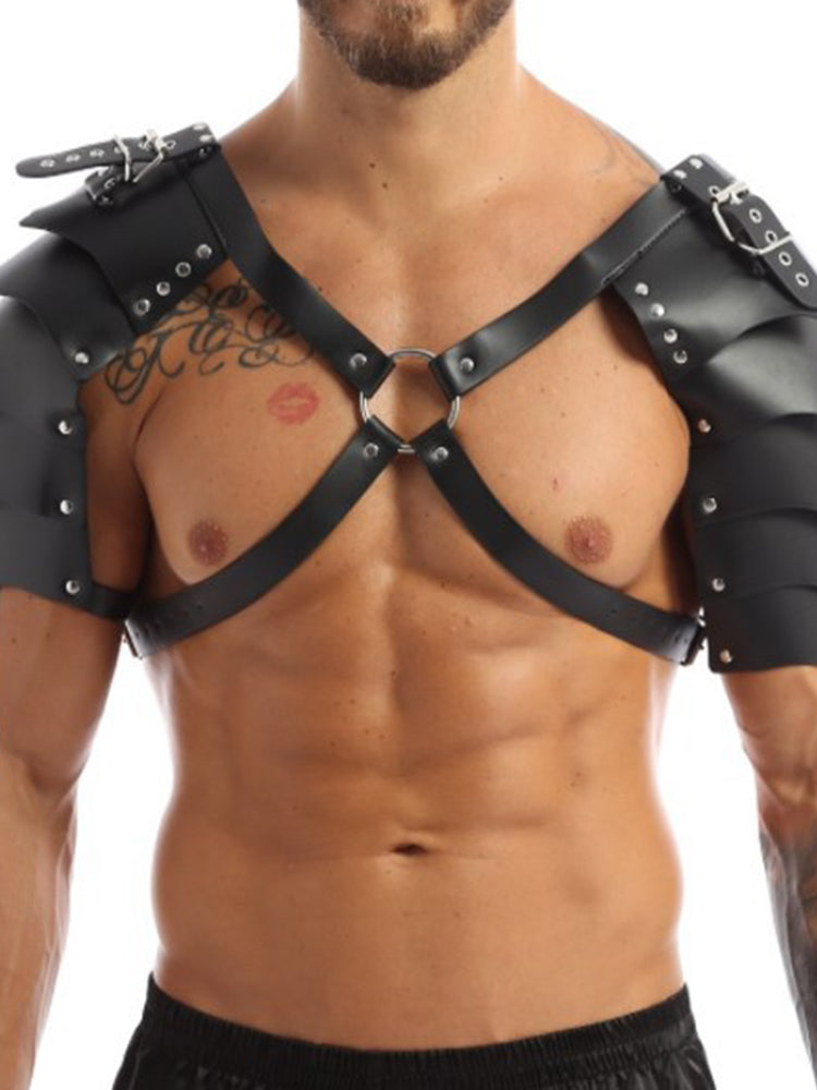 BLACKRISS™Men's Punk Body Armor Chest Harness - Black-Blackriss