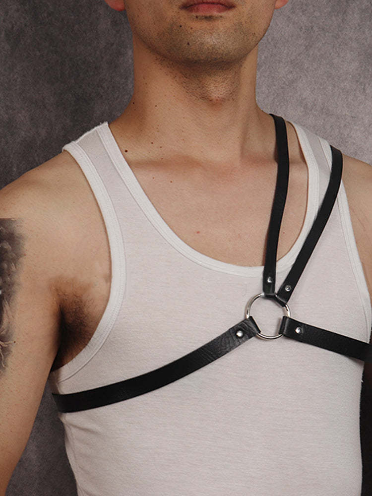 BLACKRISS™Men's Special Prop Leather Restraint Belt Harness-Blackriss