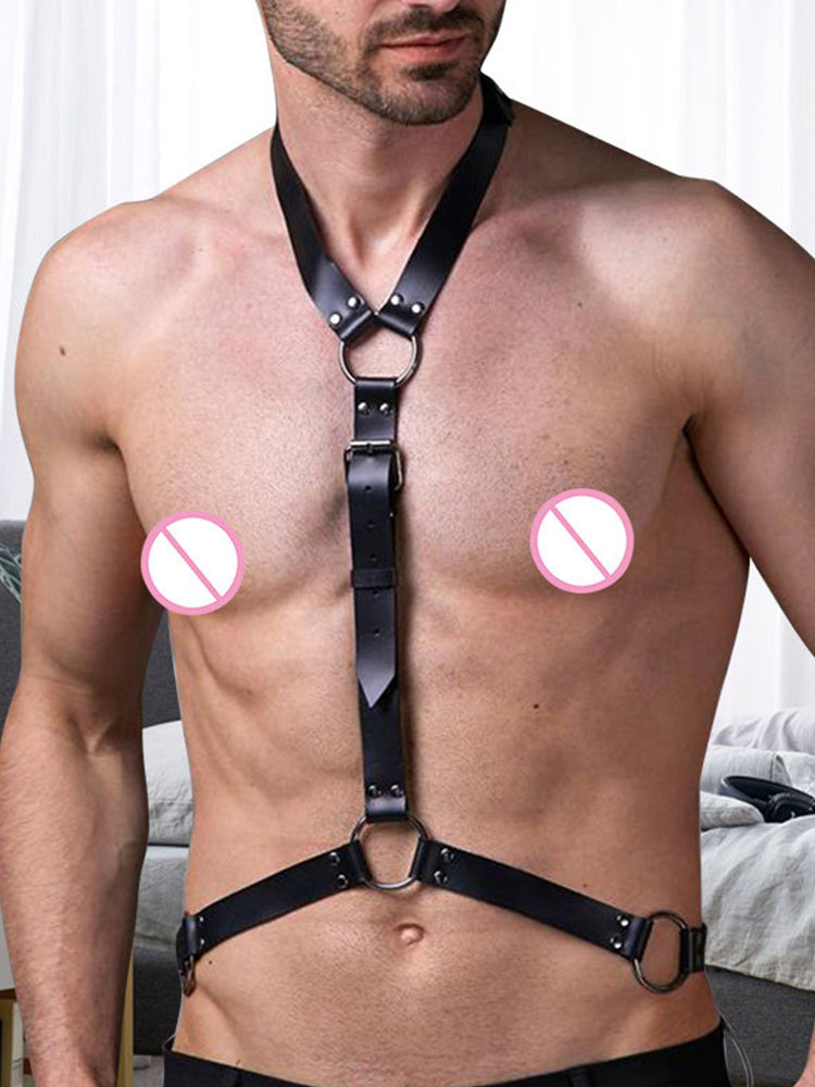 BLACKRISS™Men's Adjustable Flirt Restraint Harness - Black-Blackriss