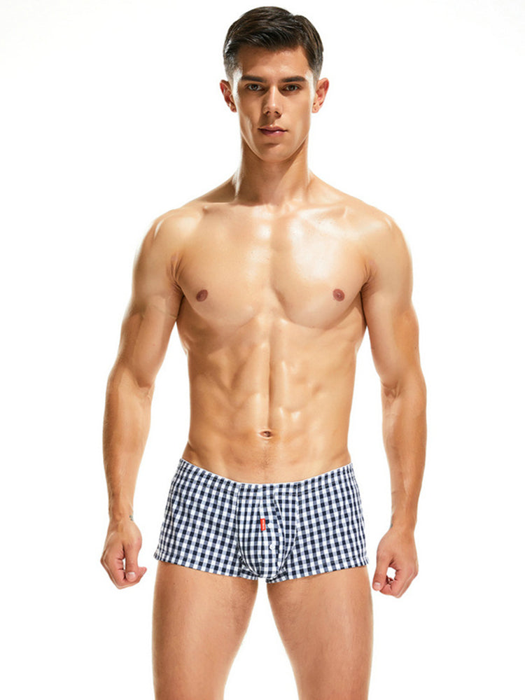 BLACKRISS™Fashion Plaid Cotton Home Boxer-Blackriss