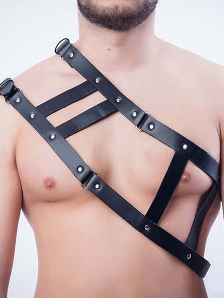 BLACKRISS™Couple Flirting Pu Leather Bondage Straps Harness-Blackriss