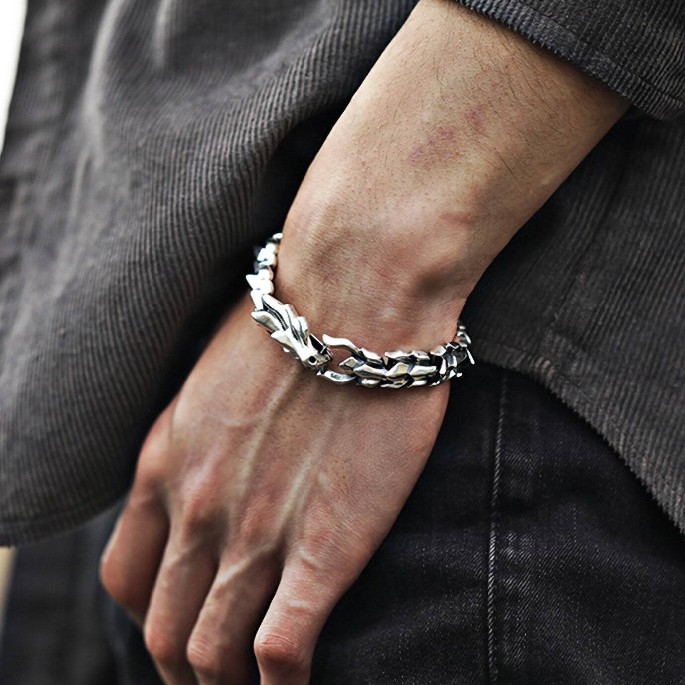 BLACKRISS™Dragon Sterling Silver Bracelet--Gift For Him-Blackriss