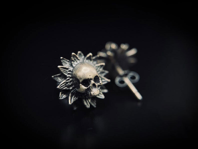 BLACKRISS™Sterling Silver Maya Skull - Gothic Earrings-Blackriss