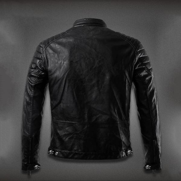 Blackriss™Men's Skull Leather Jacket-Blackriss