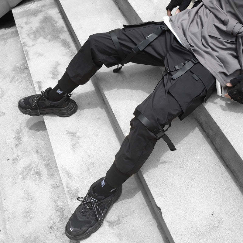 BLACKRISS™Obsidian Strap Cargo Pants-Blackriss