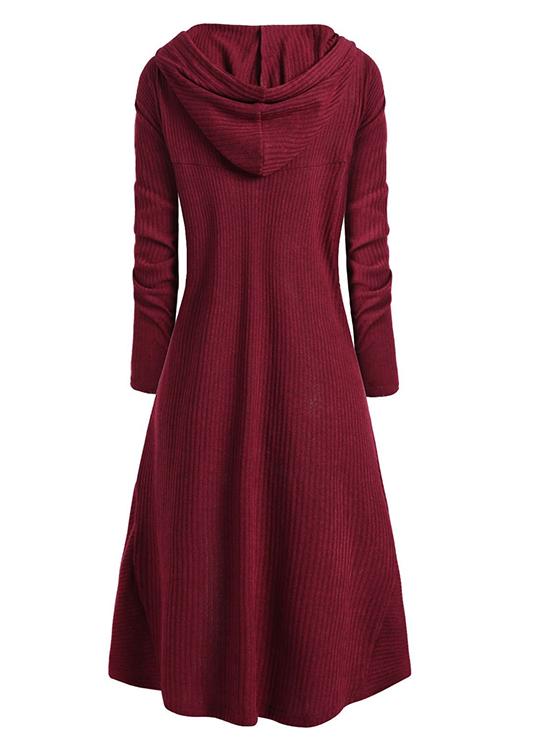 BLACKRISS™Hooded High Low Drop Shoulder Longline Sweater for woman-Blackriss