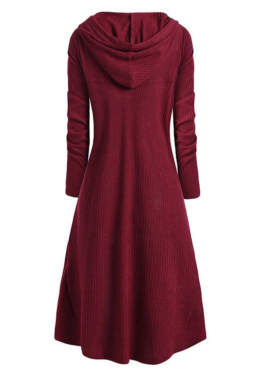 BLACKRISS™Hooded High Low Drop Shoulder Longline Sweater for woman-Blackriss
