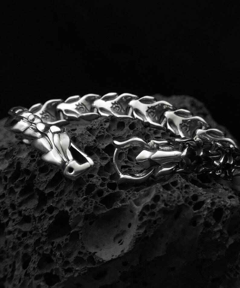 BLACKRISS™Dragon Sterling Silver Bracelet--Gift For Him-Blackriss