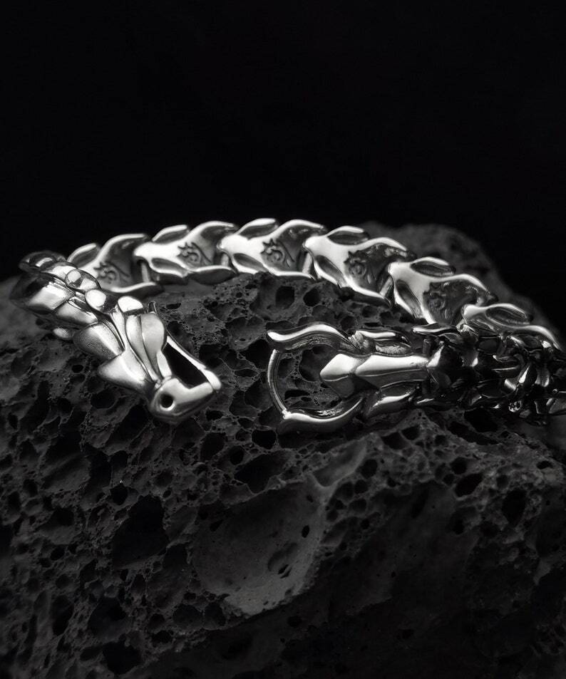 BLACKRISS™Dragon Sterling Silver Bracelet--Gift For Him-Blackriss