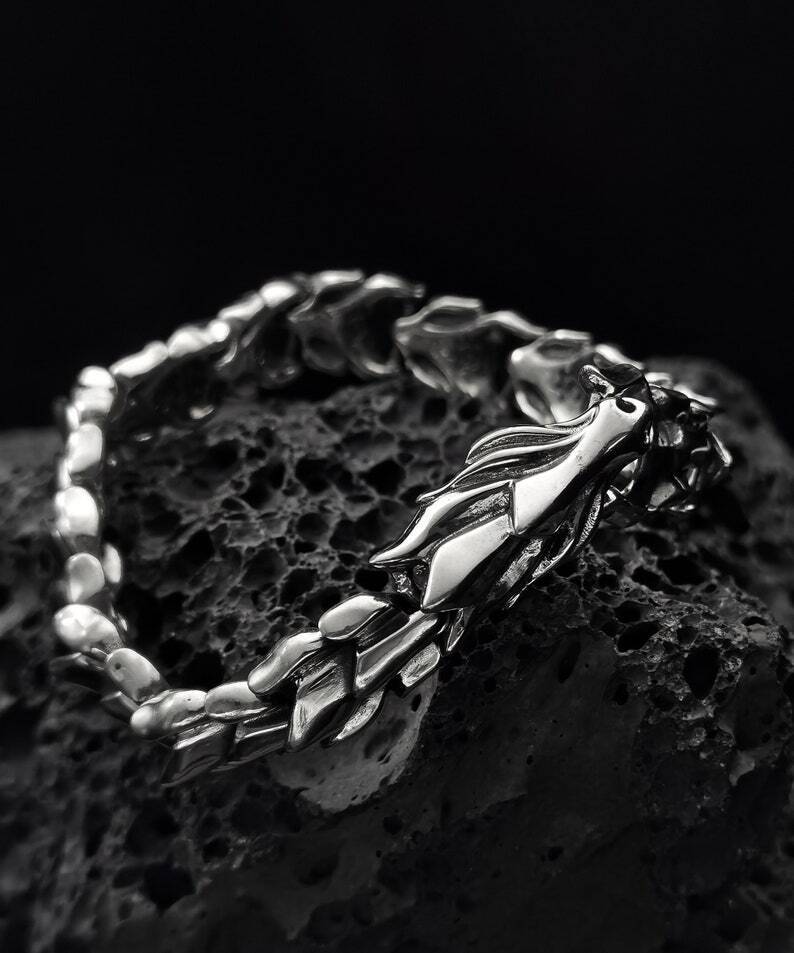 BLACKRISS™Dragon Sterling Silver Bracelet--Gift For Him-Blackriss