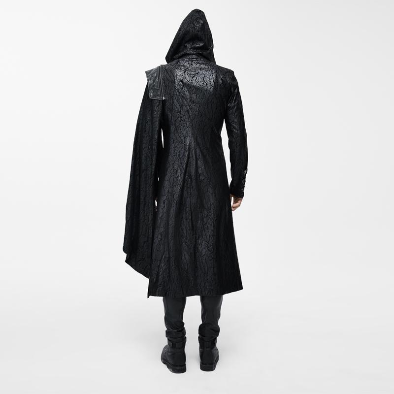 BLACKRISS™Men's Brocade and Leather Vintage Army Coat with Pelisse-Blackriss