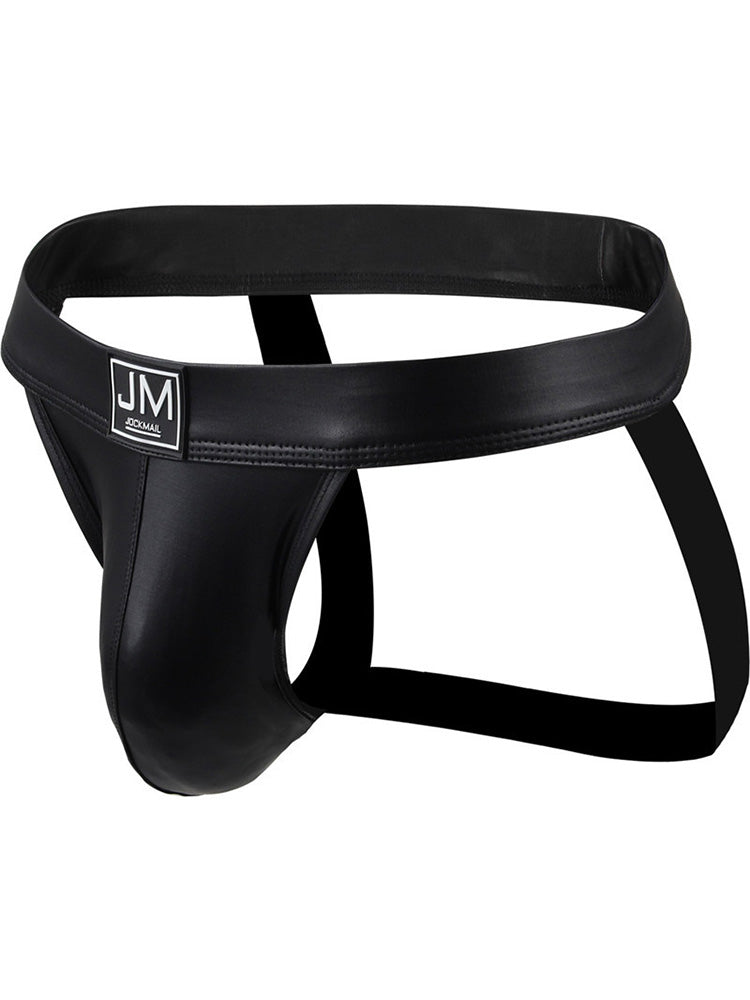 BLACKRISS™Men's Open Crotch Leather Double Thong-Blackriss