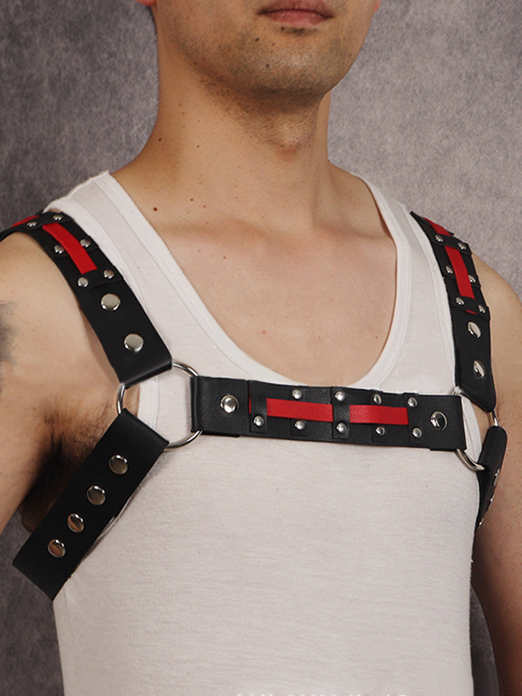 BLACKRISS™Men's Leather Studded Corset Shoulder Harness-Blackriss