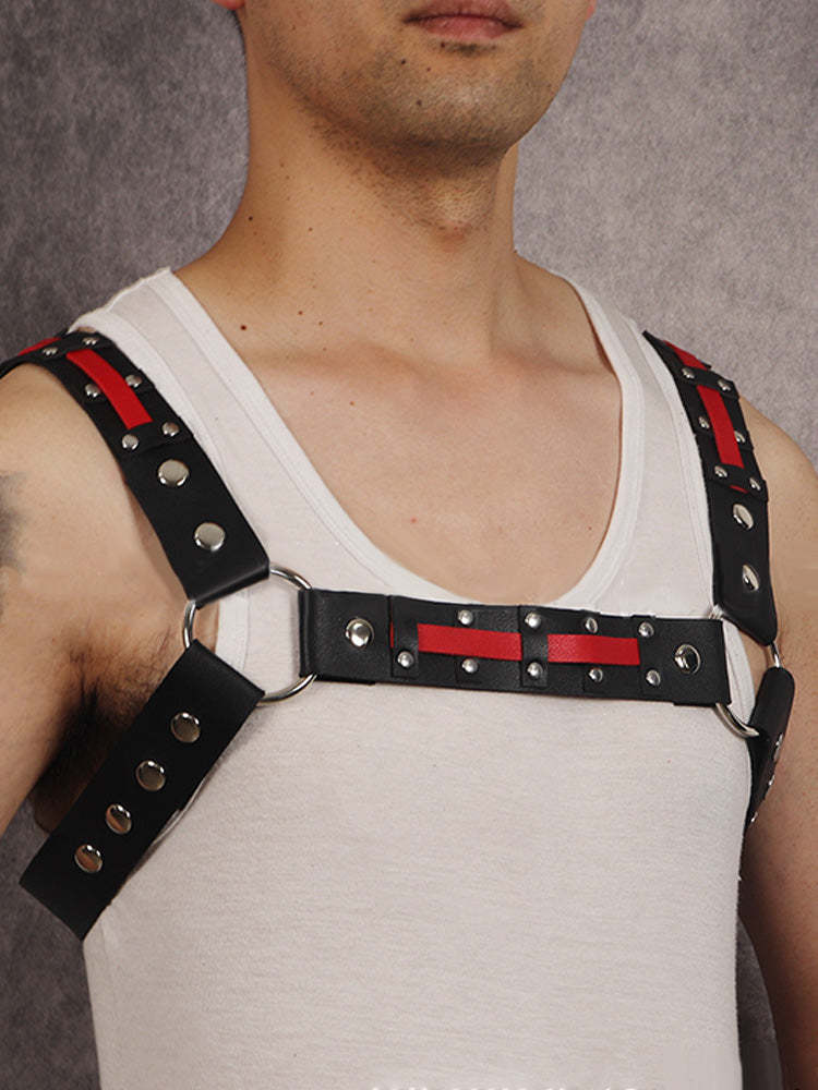 BLACKRISS™Men's Leather Studded Corset Shoulder Harness-Blackriss