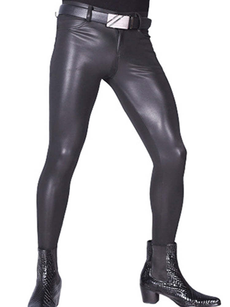 BLACKRISS™Nightclub PU Tight Socks Men's Leather Pants-Blackriss