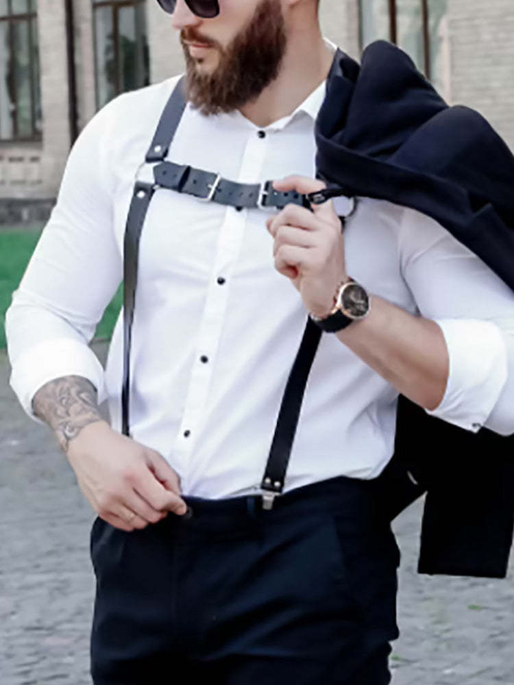 BLACKRISS™Men's Harness Duckbill Clip Belt - Black-Blackriss