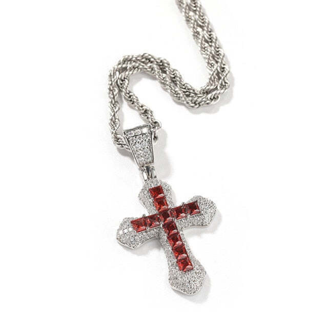 BLACKRISS™Iced Sky Blue Cross Pendant-Blackriss