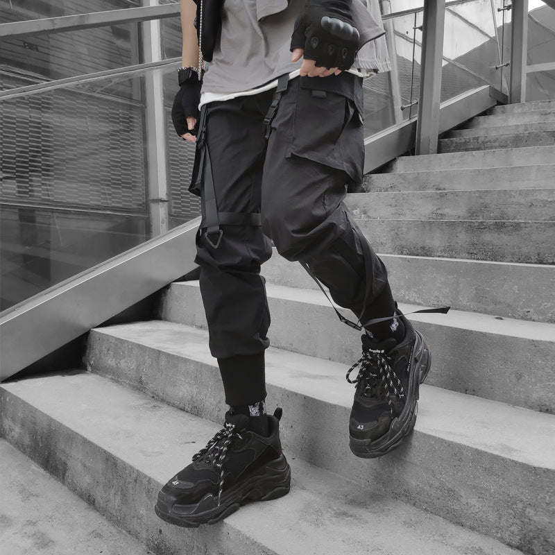 BLACKRISS™Obsidian Strap Cargo Pants-Blackriss