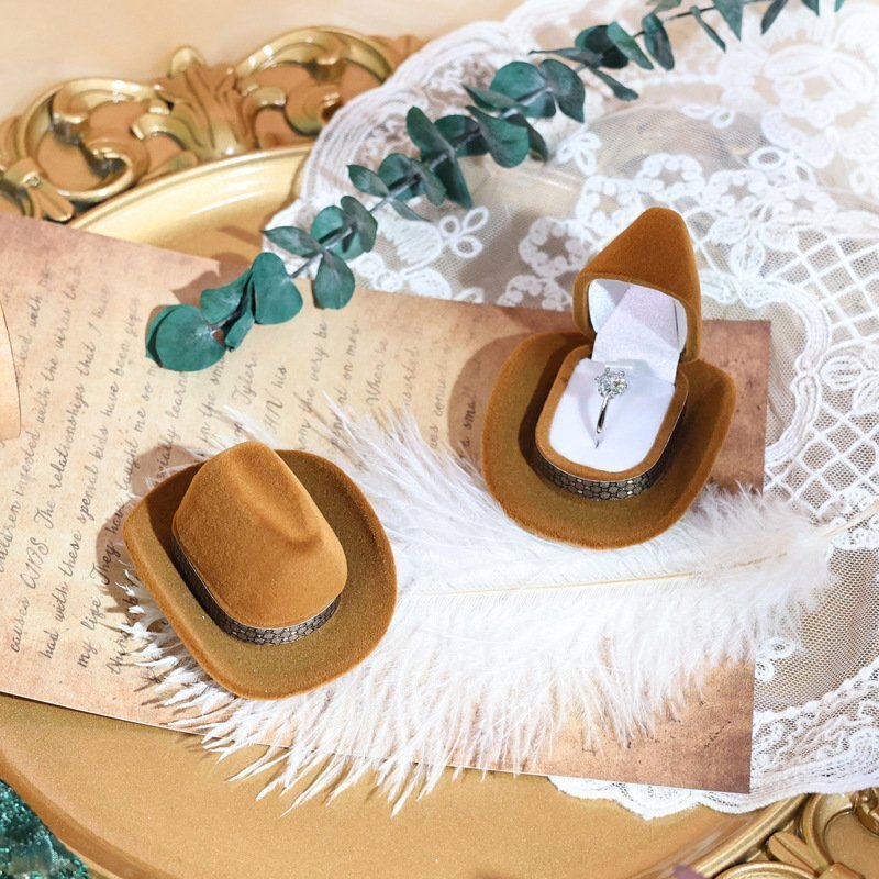 BLACKRISS™Cowboy/Cowgirl Hat jewellery gift/storage box-Blackriss