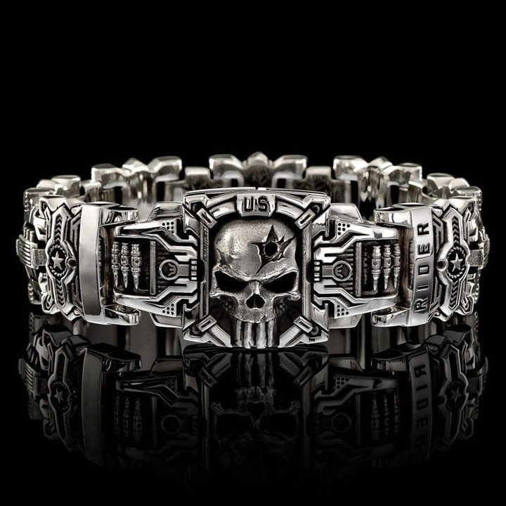 BLACKRISS™Armed Forces Destiny Struggle Skull Interlock Bracelet-Blackriss