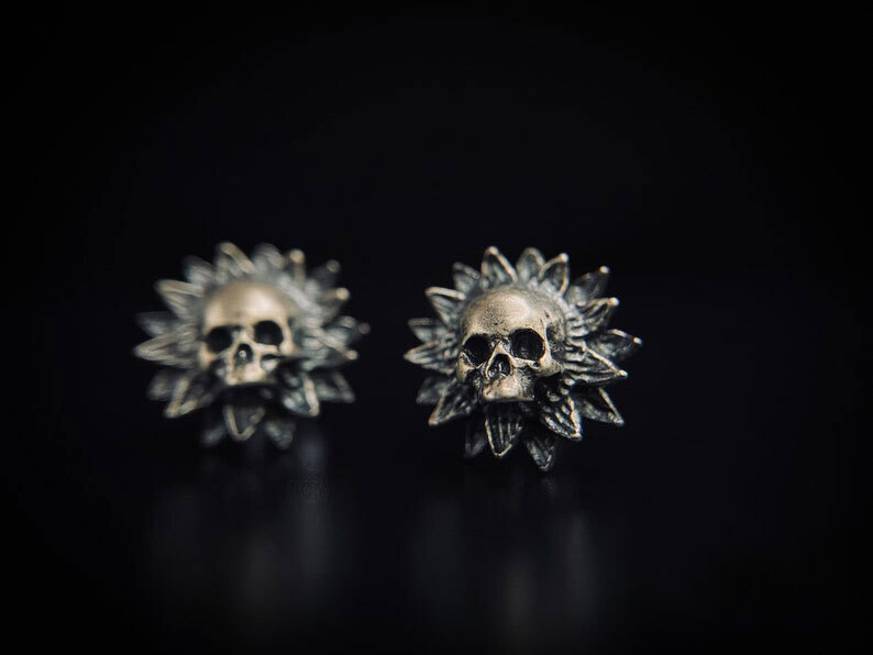 BLACKRISS™Sterling Silver Maya Skull - Gothic Earrings-Blackriss