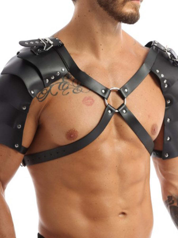 BLACKRISS™Men's Punk Body Armor Chest Harness - Black-Blackriss