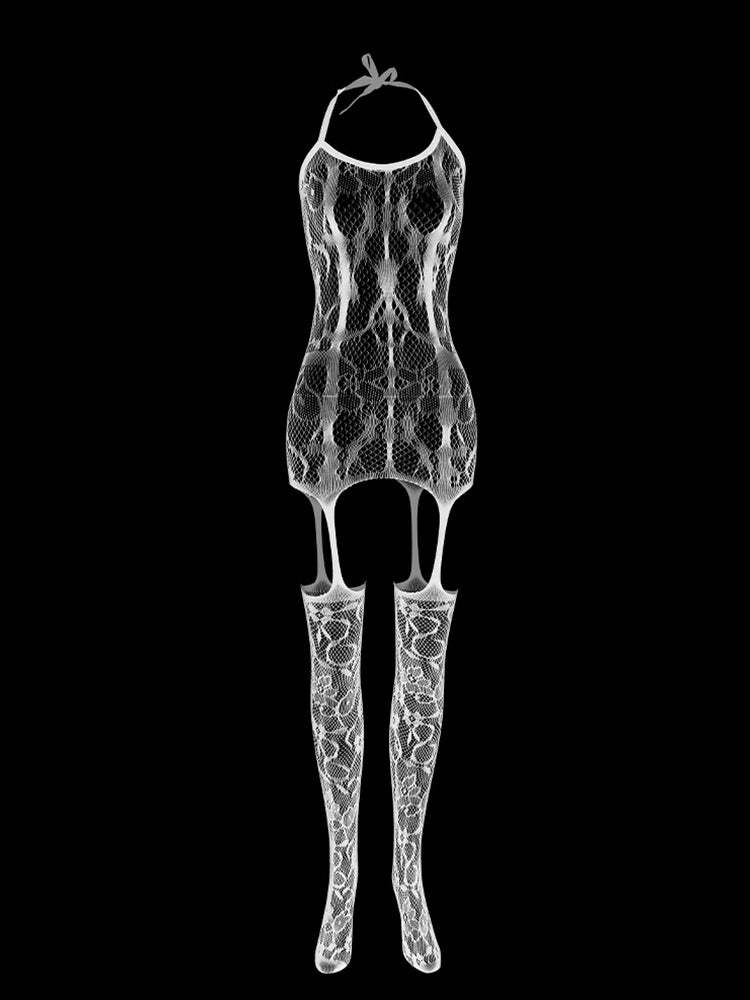 BLACKRISS™Front And Rear Cutout Sock Bodysuit-Blackriss