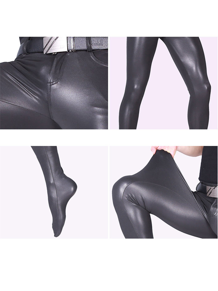 BLACKRISS™Nightclub PU Tight Socks Men's Leather Pants-Blackriss